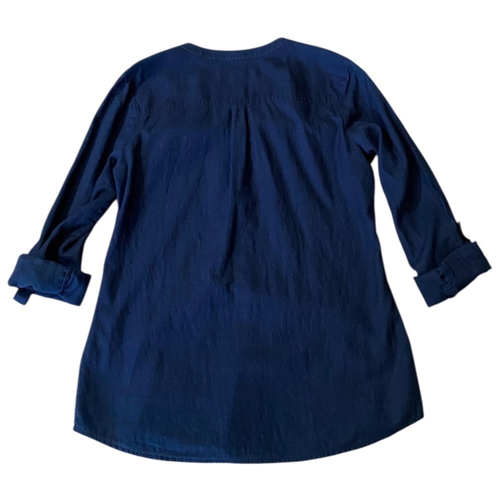 Pendleton Navy Utility Blouse S Cotton Quiet Luxury Popover Heritage Preppy - Picture 5 of 8